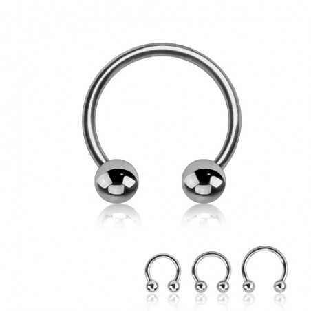 1mm Hufeisenring Silber mit Schraubkugeln – Circular Barbell