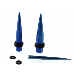 1 Paar Taper Dehnstab Stahl blau ab 1,6mm PVD