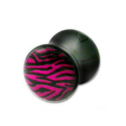 1 Paar Plug Acryl Saddle schwarz pink rosa Tiger
