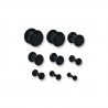 9 Stück Plug Acryl mit Gummiring schwarz 1,6mm-10mm Set