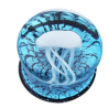1 Paar Plug Glas Saddle Jellyfish Blau