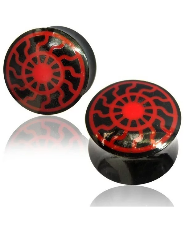 1 Paar Plug Horn Sonnenrad Swastika