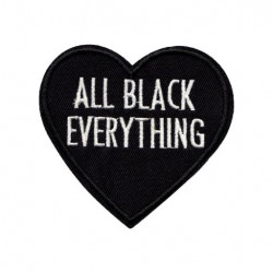 Patch Aufnäher Herz All Black Everything