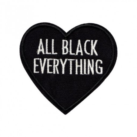 Patch Aufnäher Herz All Black Everything
