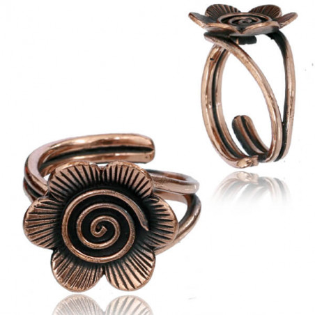 Ring aus Rosemessing One Size Blume Spirale