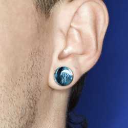 1 Paar Plug Glas Saddle Jellyfish Qualle Blau Hintergrund 1 Paar Plug Glas Saddle Jellyfish Qualle Blau Hintergrund