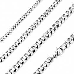 Kette aus Edelstahl Venezianerkette silber 2-4mm Kette aus Edelstahl Venezianerkette silber 2-4mm