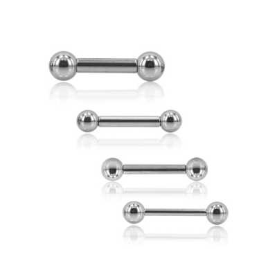 1,2mm Gerader Stab Silber mit Kugel – Straight Barbell für Bridge & mehr