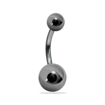 Klassisches Bauchnabelpiercing aus Titan – Wählbare Stablänge schlicht