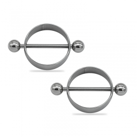 1 Paar Nippel Piercing Kreis klein Silber schlicht