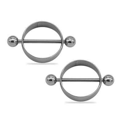 1 Paar Nippel Piercing Kreis klein Silber schlicht