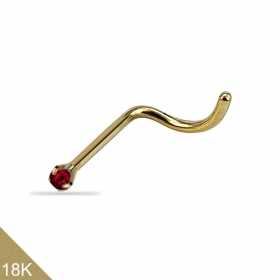 18K Gold 0,8mm Nasenpiercing Nasenspirale Rubin 18K Gold 0,8mm Nasenpiercing Nasenspirale Rubin