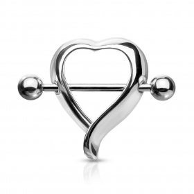 1 Paar Nippel Piercing silber Herz Heart Schild