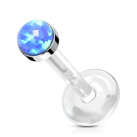 1,2mm Labret Push In Bioflex Opal blau