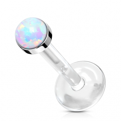 1,2mm Labret Push In Bioflex Opal weiss
