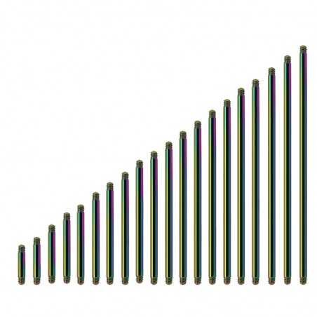 1,2mm - 1,6mm Gerader Stab Regenbogen – Chirurgenstahl mit PVD-Beschichtung