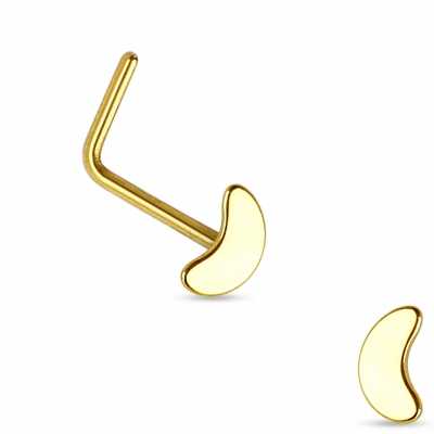 0,8mm Nasenpiercing L-Form gold Mond flach