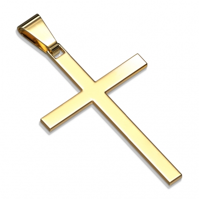 Anhänger Kreuz Edelstahl Cross gold
