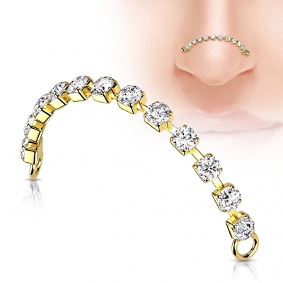 Verbindungskette Charm Clicker Ring Kette Gold Kristall PVD