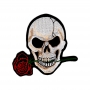 Patch Aufnäher Totenkopf Skull Rose