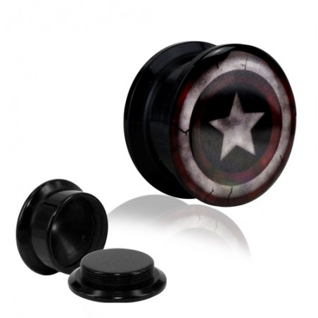 1 Paar Plug Dose Acryl Captain America