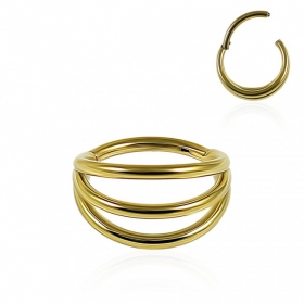 1,2mm Segmentring Clicker Gold 3er Ring Nasenring PVD