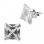 1 Paar Ohrstecker 925er Silber Kristall Eckig Square-Schliff
