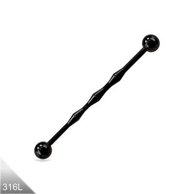 Industrial Piercing Chirurgenstahl schwarz 3 Verdickungen